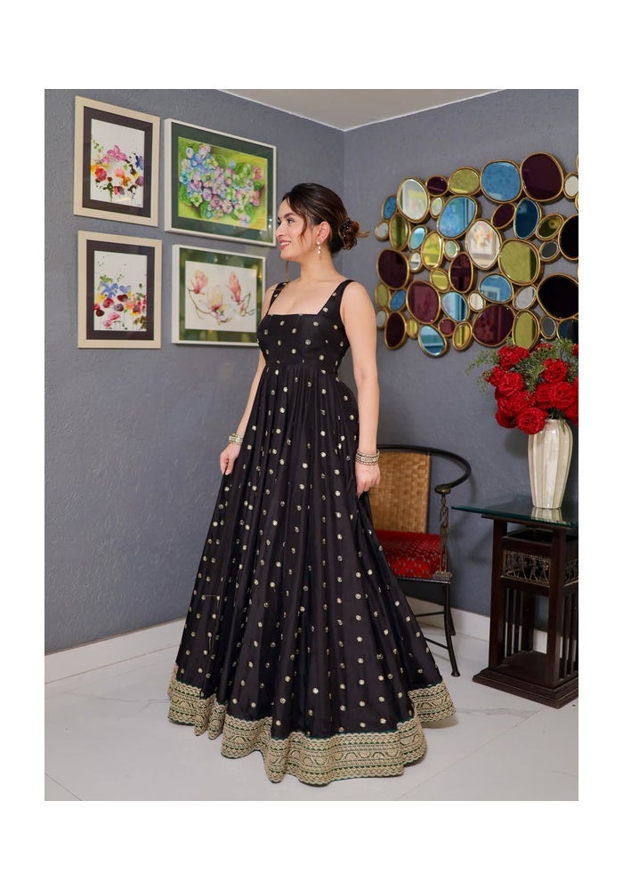Malishka Export Black Anarkali Dress for Women - Image 2